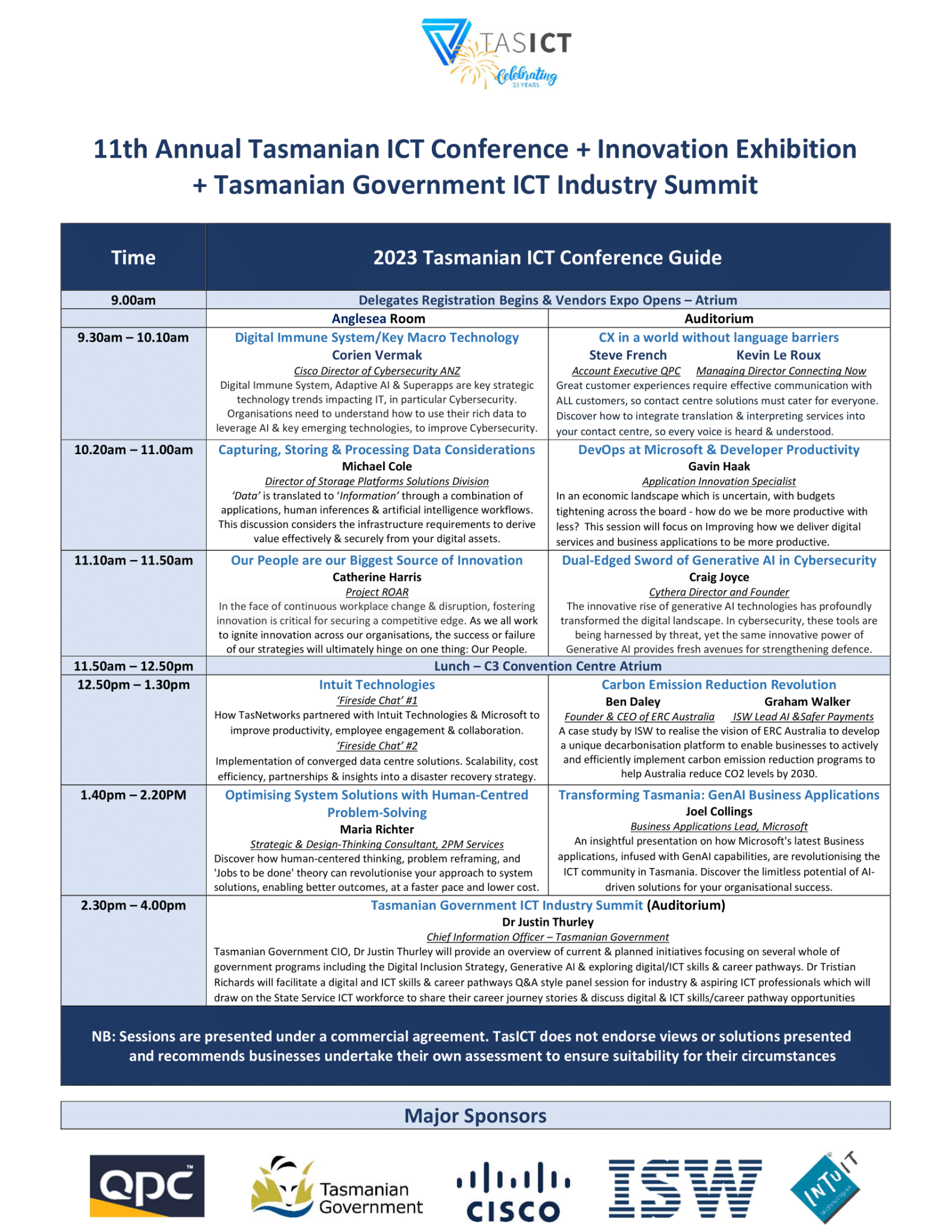 11th Annual Tasmanian ICT Conference, Innovation Exhibition & Tasmanian ...